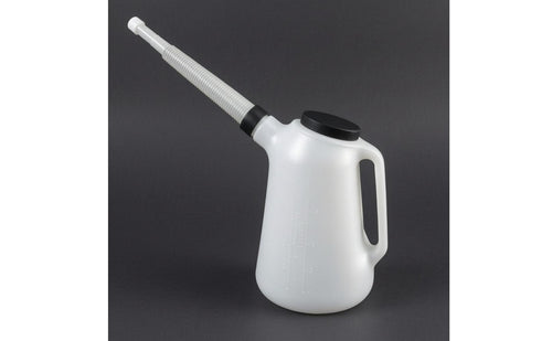 Corrugated Spout Automotive Oil Jug Built-in Handle Plastic Oil Jug Screw-on Lid Vehicle Accessory for Car Maintenance, Garage