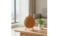 Handwoven Storage Basket with Lid Decorative Lidded Storage Basket Woven Organizer Natural for Tabletop, Shelf, Entryway