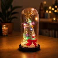 Light-Up Glass Christmas Tree Ornament Mini LED Night Light Desktop Decoration Creative Christmas Gift