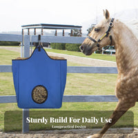 Slow Feeder Hay Bag for Horse Heavy Duty 600D Oxford Hanging Feed Bag for Sheep, Goats, Feed Hole Hay Feeder