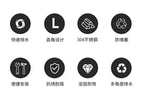 不锈钢L型墙排地漏阳台洗手间卫生间墙角下水管道过滤网天台侧墙