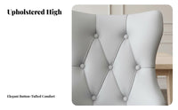 Tufted Highrear Dining Chair Thick Cushions Upholstered Tufted Spine Chair Breathable Upholstery Tear Resistant for Living Room