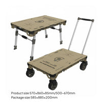 Multi-Function Rolling Camp Table Foldable Design Convertible Camping Table Cart