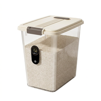 15L Rice Organizer Box with Wheels, 15Kg Flour Storage Containers, Airtight Rice Organizer Box, Food Storage Container Set fo