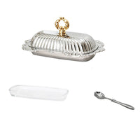 Butter Dish with Lid Sturdy Butter Keeper with Glass Liner Polished for Brunch