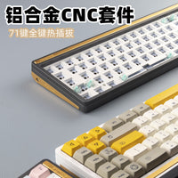 Aluminum Alloy Mechanical Keyboard 71 Keys Custom Hot-Swappable 75% Aluminum Case CNC