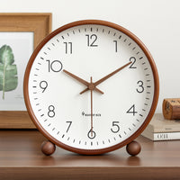 Vintage Wooden Table Clock with Silent Sweep Movement