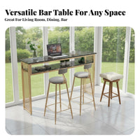 Counter Height Bar Table Modern Minimalist Design High Top Dining Table Space-Saving Home Furniture for Homeowners, Renters, Balcony, Eatery, Entryway