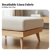 Minimalist Design Upholstered Wooden Footstool Space Saving paddinged Wood-Frame Stool Soft Seat Footrest long-lasting Construction for Apartment Dwellers, Homeowners, Living Room, Lounge Area, Entryway, Home Office