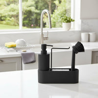 Dish Soap Dispenser Brush Holder Space Saving Countertop Cleaning Holder