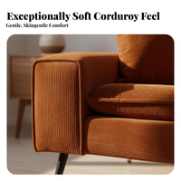 3-Seater Corduroy Sofa Removable and launderable Cover Ribbed textile Sofa Nordic Design Couch for Small Families, Living Room, Lounge Area, Home Office