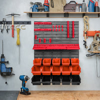 36-Piece Tool Hanging Board Set with Storage Boxes and Parts Organizer