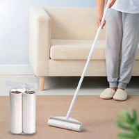 Carpet Cleaner and Floor Cleaner with Extendable Handle, Large 24cm Width Pet Hair Remover for Dog Cat, Clothes Roller Sticky, Sticky Roller