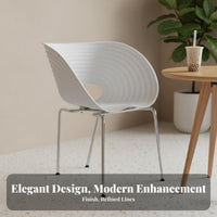 Ribbed Shell Chair Modern Design Indoor Furniture Easy Assembly for Dining Room
