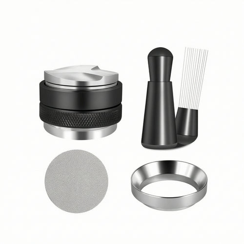 4 Pieces Coffee Distributor and Tamper Stainless Steel for Home Kitchen