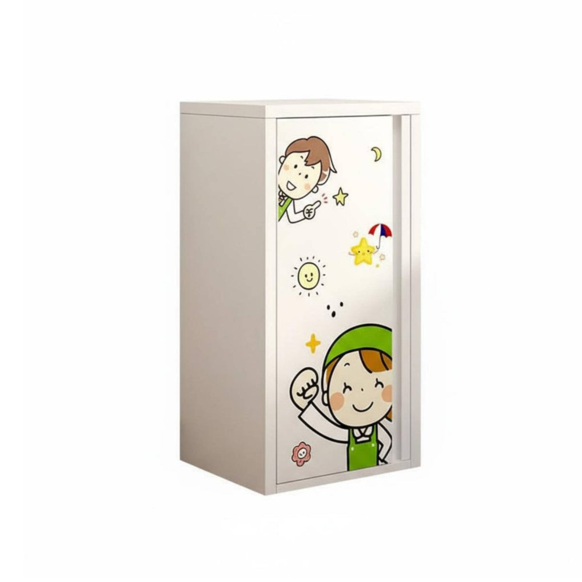 Single-Door Metal Locker Space-Saving Storage Cabinet Pastel Colors for Children