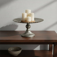 Vintage Flower Stand Multi-Use Metal Pedestal Tray Elegant for Hotel, Banquet