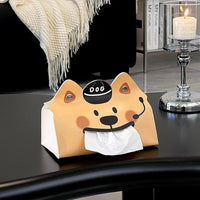 Cartoon Creative Leather Tissue Box for Desktop, Large Capacity