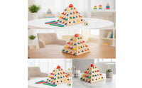 Educational Wooden Pyramid Sorter Educational Shape Sorting Pyramid Interactive Peg Insertion Toy Developmental for Toddlers, Preschoolers, Kids, Home, Classroom, Playroom