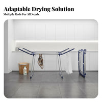 Foldable Design foldable Multitier Garment Rack Indoor & Outdoor Use Clothes Airer upright framework Drying Stand Space-Saving for Apartment Dwellers, homeowners, Balcony, Indoors, Small areas, Bedroom