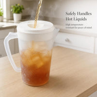 Large Capacity Cold Water Pitcher with Lid for Refrigerator, Heat-Resistant Plastic Beverage Dispenser for Home and Commercial Use