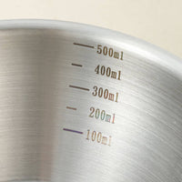 Stainless Steel Bowl with Handle Lightweight Korean Style Ramen Bowl Internal Measurement Markings Small Pot for Solo Diners