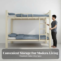 Dormitory Bed Strong Load Bearing Metal Bunk Bed Stable Structure Bedroom Furniture for Employees, Students, Dorm Room Quarters, Small Areas