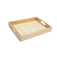 Wooden Tray with Handles Beechwood Container Smooth for Toddlers