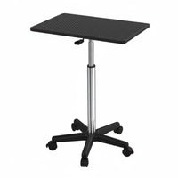 Mobile Laptop Desk Wheeled Base Adjustable Standing Desk Easy to Move Mobile Work Table for Bedside