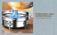 Alcohol Stove, Stainless Steel Hot Pot Cooker, Portable