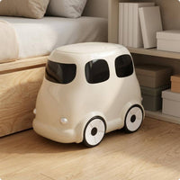 Bus Trash Can Easy to Move Rolling Trash Can Window-Design Panels