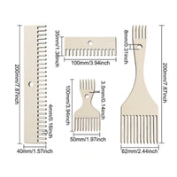 8 Pieces Wooden Weaving Comb DIY Craft Tool Easy to Use for Fringe Making
