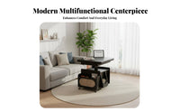 Height-Adjustable Coffee-to-Dining Table Multi-Functional Household Furniture Space-Saving Mobile with Locking casters