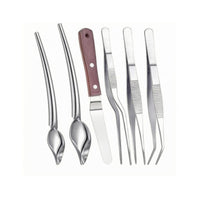 6 Pieces Drizzle Spoon Set Easy to Clean Cooking Tweezers Plating Tweezers