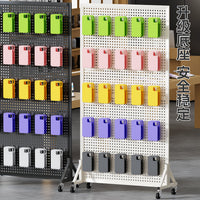 Movable Pegboard Floor Standing Storage Rack with Wheels