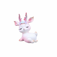 Compact Size Mini Deer Figurine Dreamy Aesthetic Mini Deer Statue Stable Base for Girls, Women, Center Console, Bedroom