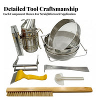 7 Pieces Beekeeping Tool Set Natural Bristles Farm Equipment Wooden Handle