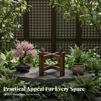 Wheeled Plant stand hardwood Wood Construction Pot Pedestal Multi-Purpose With Rolling Casters for Balcony