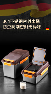 Hongjunda 304 Stainless Steel Rice Storage Container with Lid