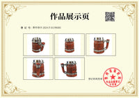 2024跨境新品复古木桶啤酒杯维京海盗创意木桶杯酒吧不锈钢咖啡杯