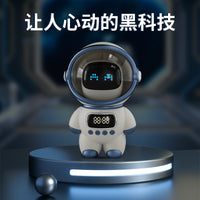 Astronaut Smart Bluetooth Speaker Alarm Clock with FM Radio, TF Card, and AI Intercom
