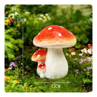 Resin Toadstool Statue Realistic Design Fairy Garden Toadstool Vibrant Colors