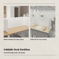 Desk Partition, Office Divider, Foldable Table Screen, Antispray, Exam Separator