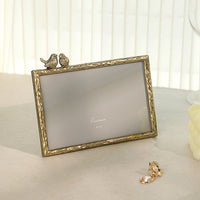 French Alloy Photo Frame Gold Edge 6 Inch Desk Display Luxury