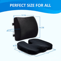 Ergonomic Memory Foam Seat Cushion waist Support Pillow Set Breathable Back Support Pillow for Drivers, Travel