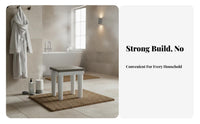 Slatted Plastic Footstool Non-Slip Shower Seat Sturdy and Long-Lasting for Spa