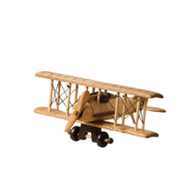 Wooden Biplane Model Nostalgic Wooden Airplane Ornament Unique for Office Desk