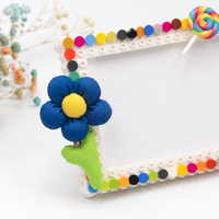 DIY Picture Frame Kit, Personalised Photo Frame Craft for Kids, 7 inch Desktop Photo Frame, White with Multicolored Accents