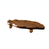 Acacia Wood Vanity Tray Stylish Design Wooden Catchall Tray Raised Edge Entryway Key Holder Plate for Desktop, Coffee Table