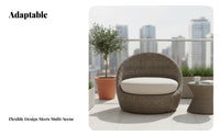 4-Piece Sofa and Armchair Set Weather-Resistant Outdoor Furniture Easy Maintenance Thick paddings for Families, Deck, waterside
